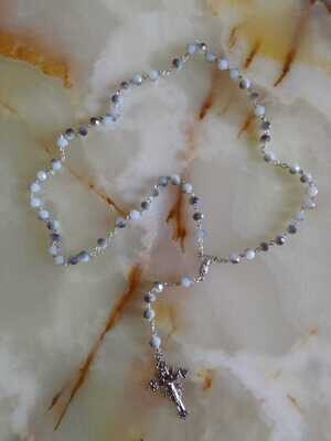 Grey & Purple Crystal Bead Rosary