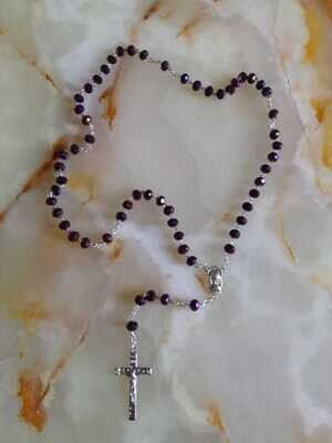 Purple Crystal Bead Rosary