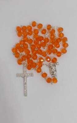 Orange Crystal Bead Rosary