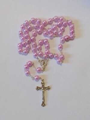 Pink Pearl Bead Rosary