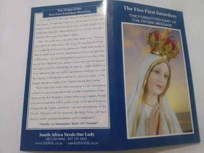 The Five First Saturdays Prayer Card