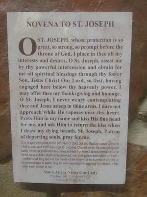 Novena Prayer to Saint St. Joseph - Prayer Card