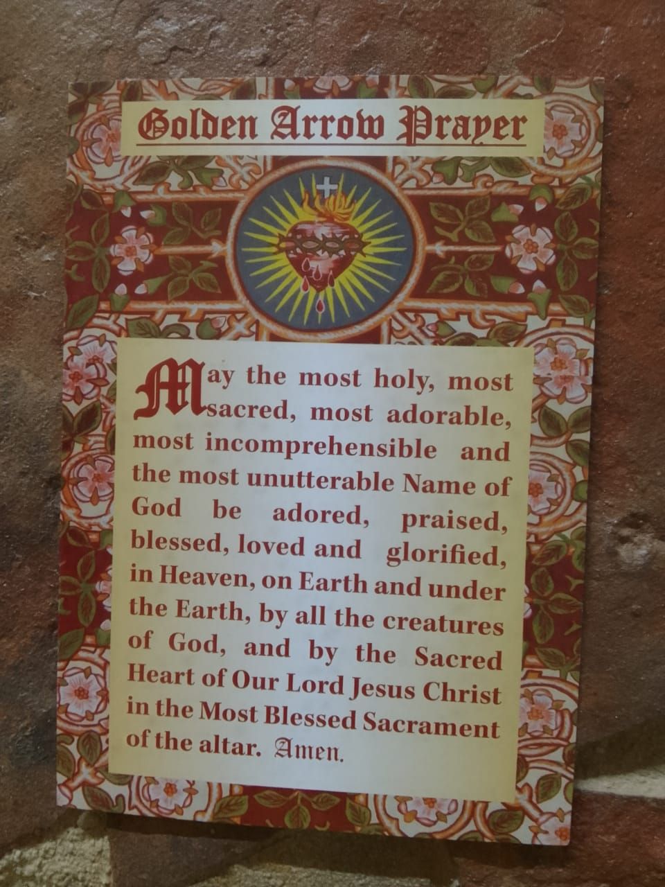 "Golden Arrow" Prayer Card