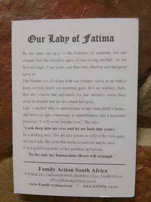 Our Lady of Fatima Picture Card