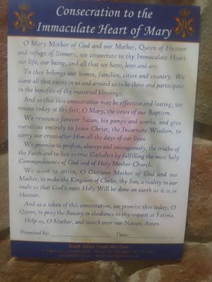 Consecration to the Immaculate Heart of Mary - A5 Card