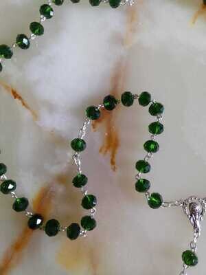 Green Crystal Bead Rosary