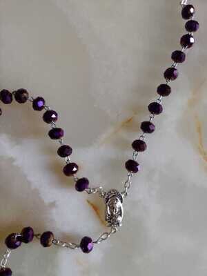 Purple Crystal Bead Rosary