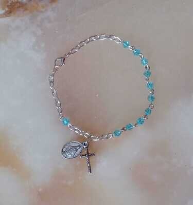 Turquoise Crystal Rosary Bracelet