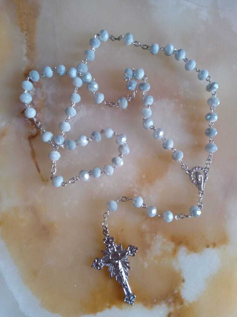 Light Grey Crystal Rosary