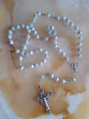 Light Grey Crystal Rosary