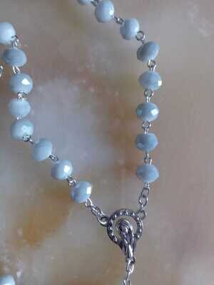 Light Grey Crystal Rosary