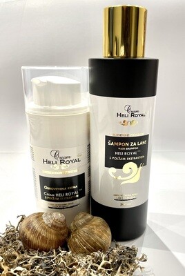 HELIROYAL PLUS polžja krema in šampon, paket