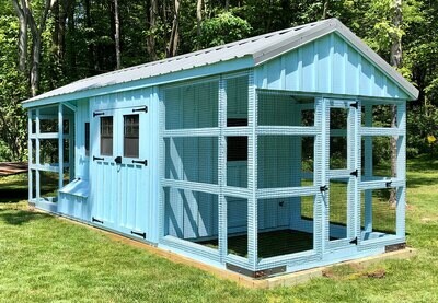 Classic 8x20 Quaker Coop Shed and Run Combo