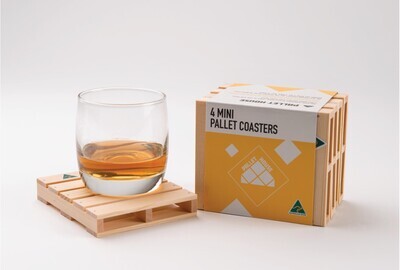 8 pcs Australian Made Mini Pallet Coasters Free Laser Engraving