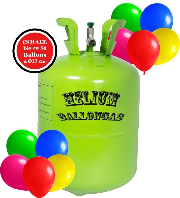 Premium Helium Ballongas XXL - Heliumflasche für 50 Ballons à 23cm