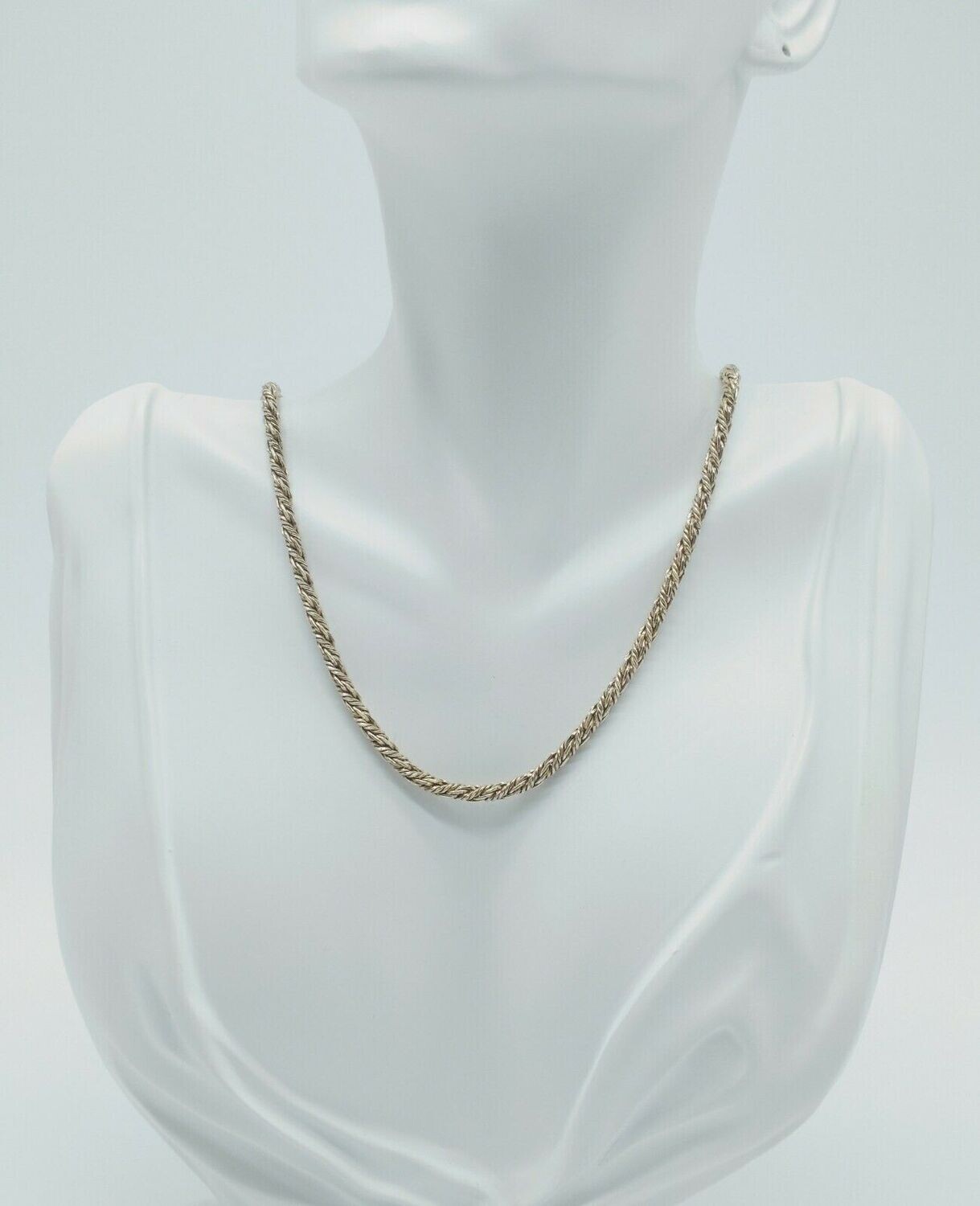 VINTAGE ITALIAN STERLING SILVER GOLD VERMEIL ROPE CHAIN NECKLACE