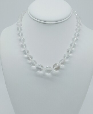 Art Deco Style Graduated Crystal Quartz Necklace