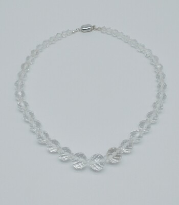 Art Deco Style Graduated Crystal Quartz Necklace