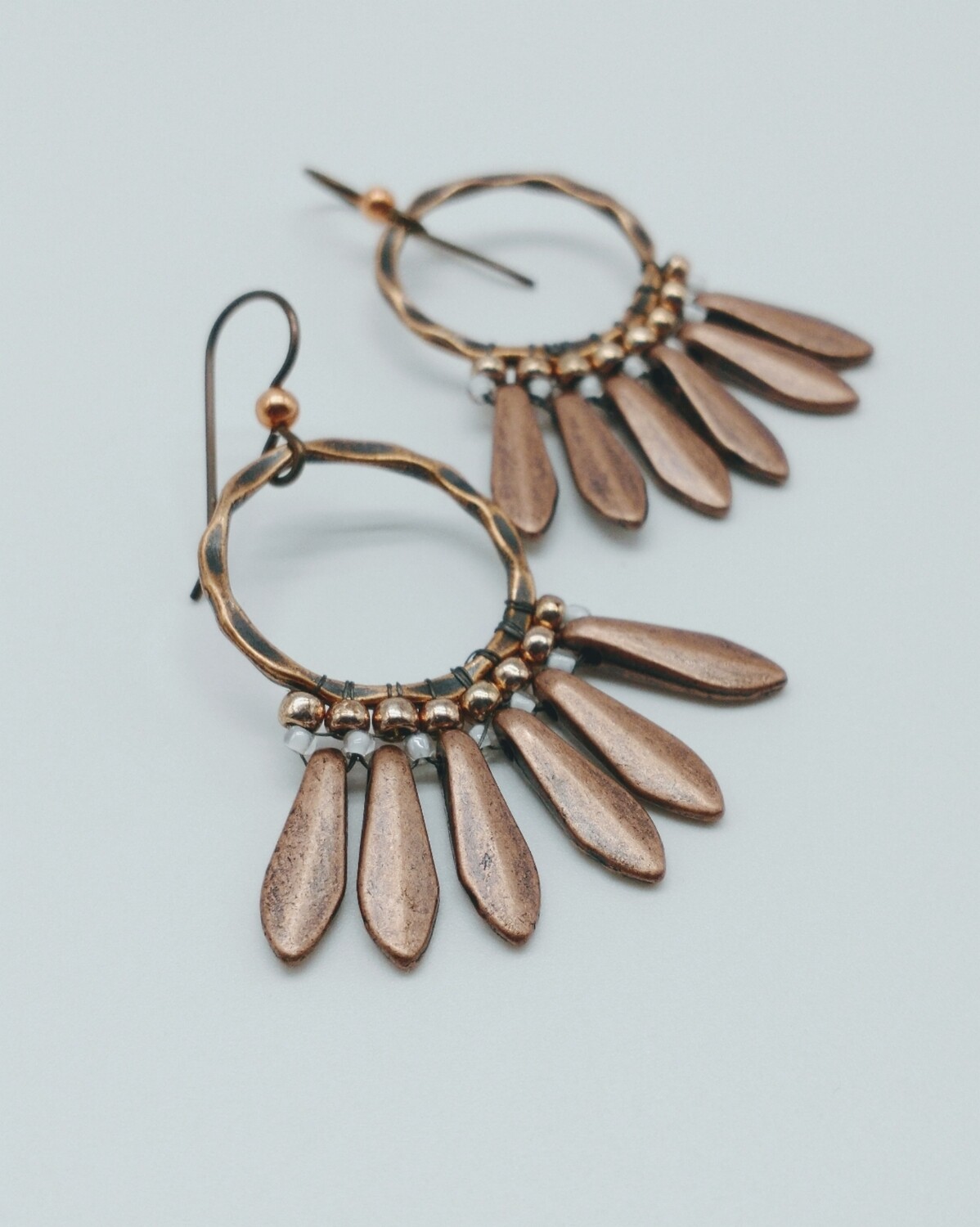 BOHO Copper Dagger Hoop Earrings