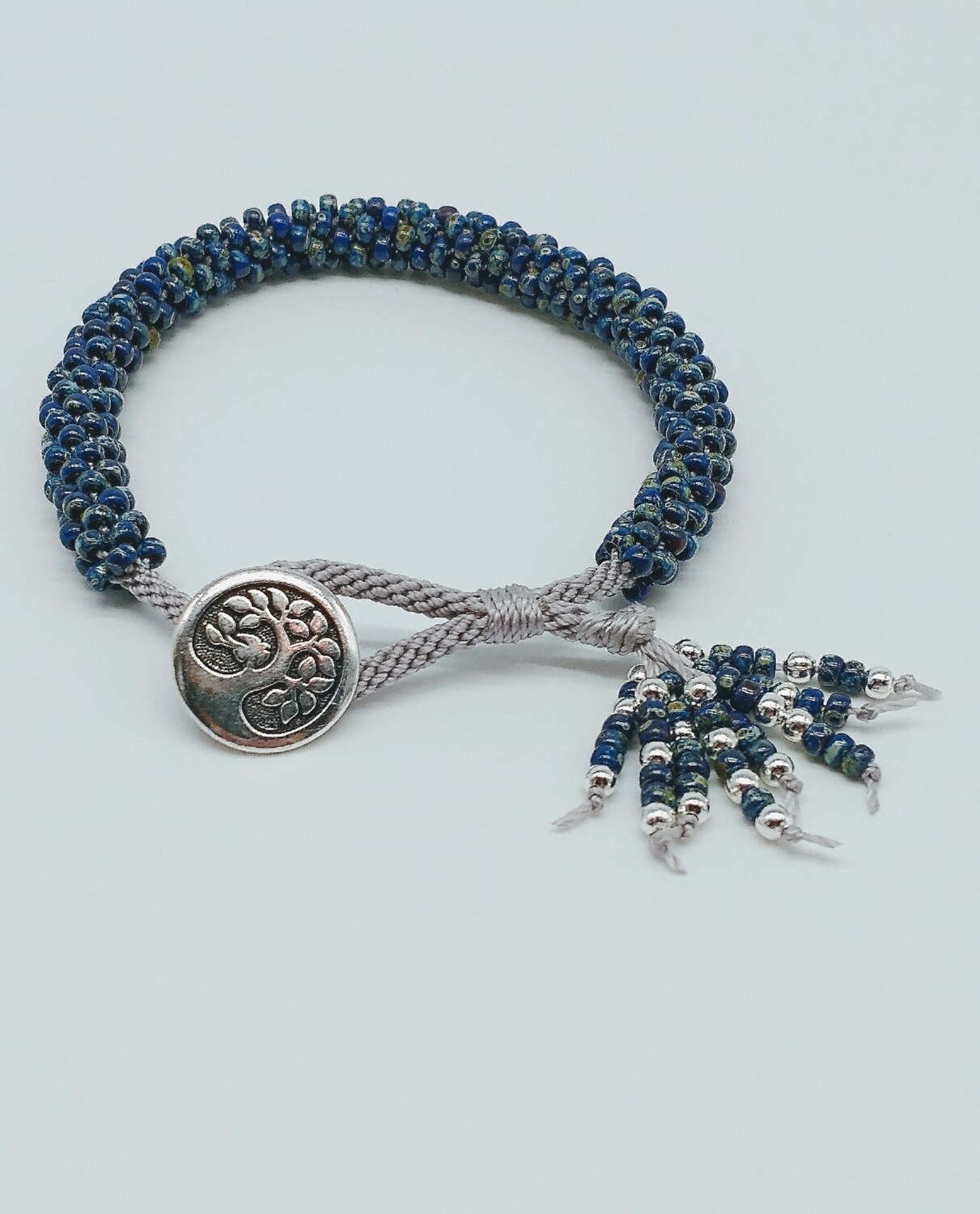 Artisan Handcrafted Japanese Beaded Bracelet Blue