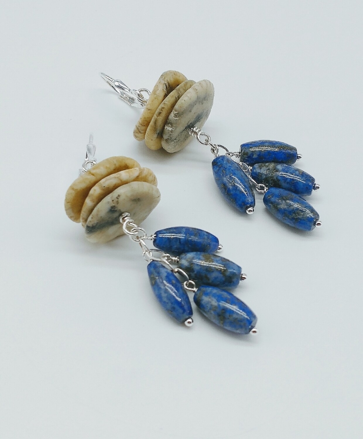 Sterling Silver Lapis Lazuli Turquoise Earrings