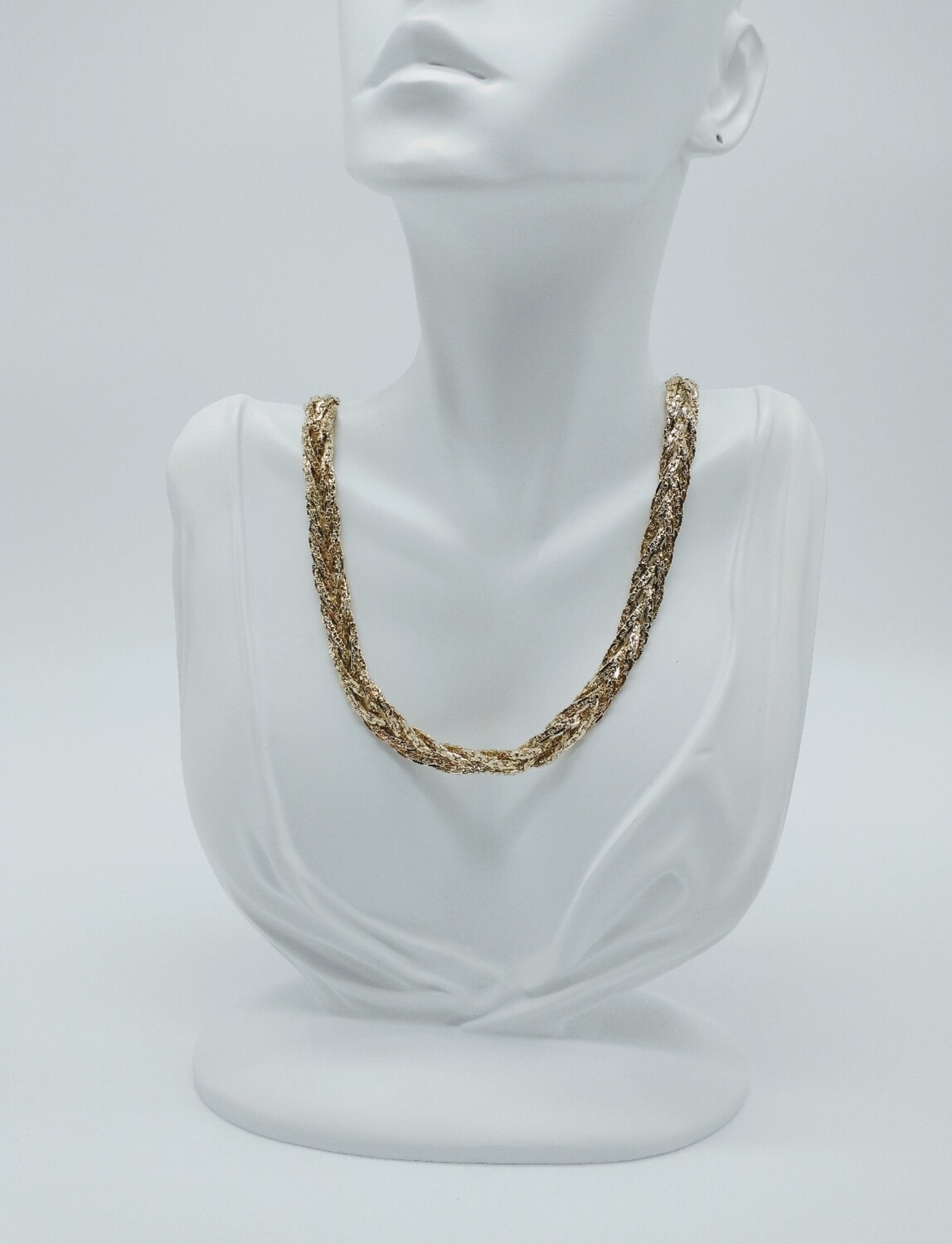 Vintage Gold Tone Braided Statement Necklace