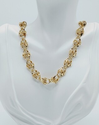 Vintage Gold tone Chunky Link Statement Necklace
