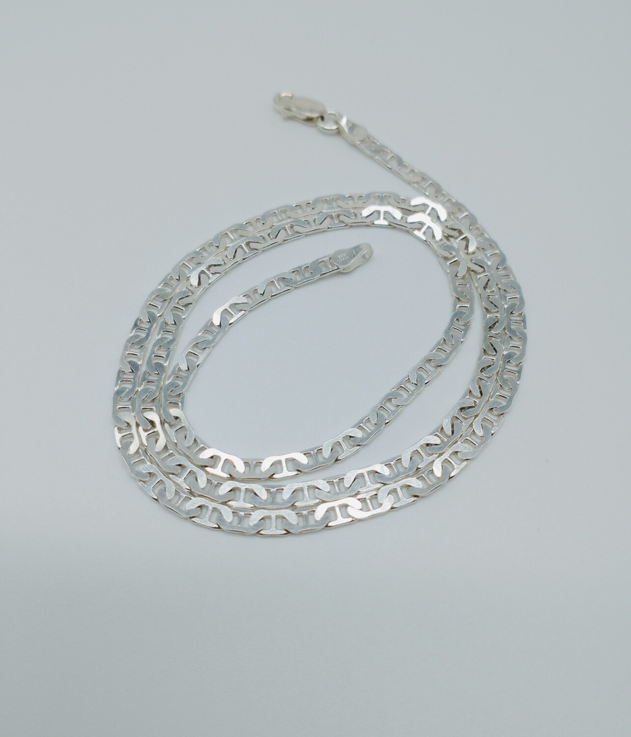 Sterling Silver Italian Mariner Link Chain Necklace