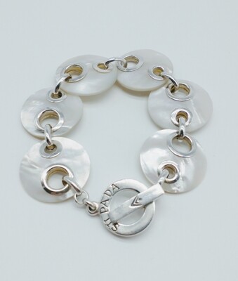 Silpada Sterling Silver Mother of Pearl Toggle Bracelet