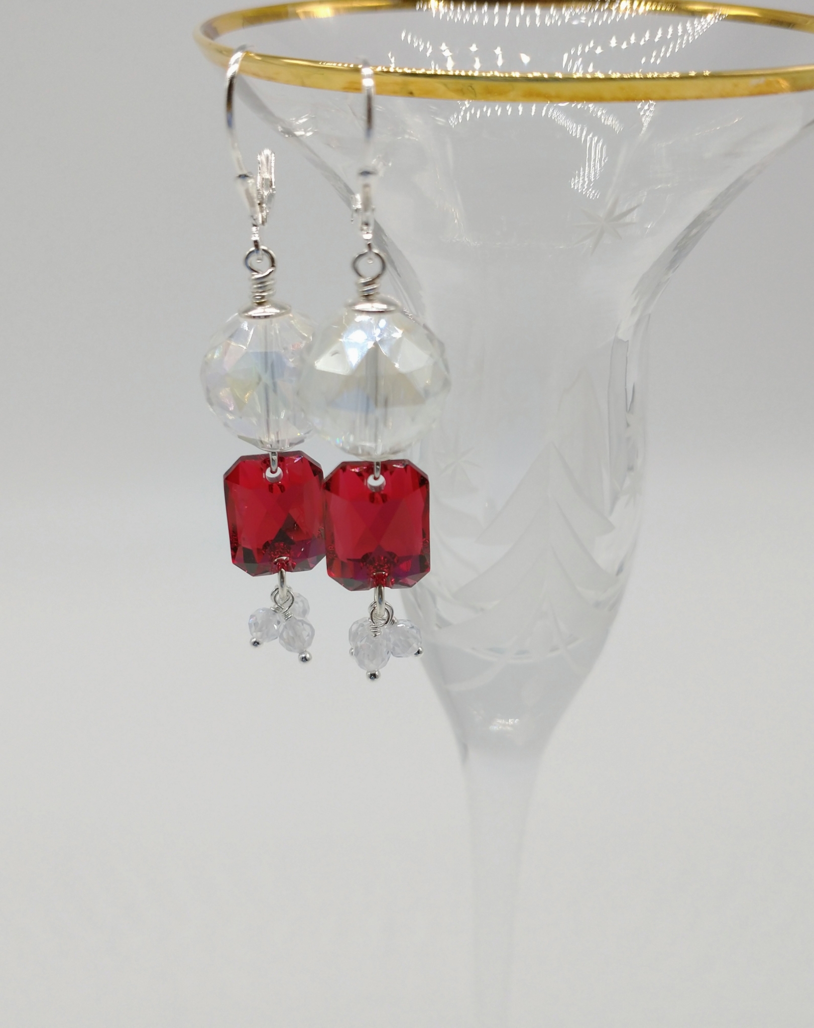 Swarovski Crystal Louison Scarlet Red Drop Earrings