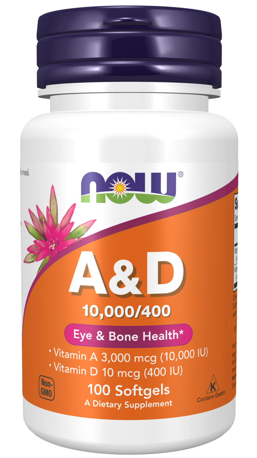 Now Vitamin A &amp; D 10,000/400,  (100) Softgels