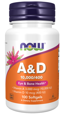 Now Vitamin A &amp; D 10,000/400,  (100) Softgels