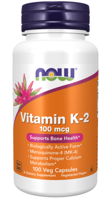 Now Vitamin K, 100mcg (100) Veg. Capsules