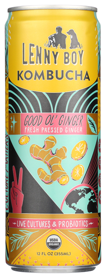 Lenny Boy Good Ole Ginger Kombucha, USDA Organic 12oz