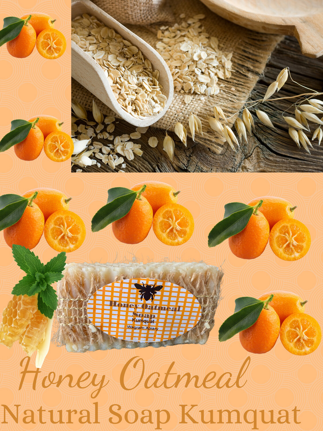 J&#39;s  Rebel Honey Oatmeal Soap, Kumquat
