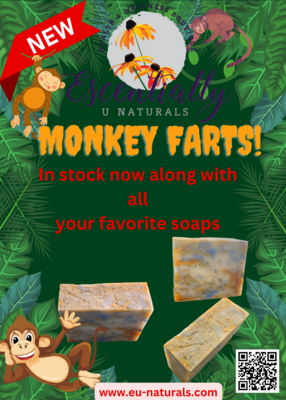 Monkey Farts Soap, W/ Shea Butter Olive and Coconut Oil, 4.5 oz