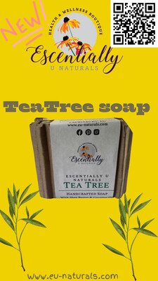 Tea Tree Soap W/Shea Butter + Coconut, Palm, +Olive Oil, 4.5oz