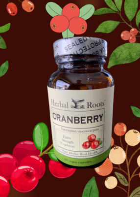 Herbal Roots Cranberry, Vegan Capsules, Extra Strength, 60ct