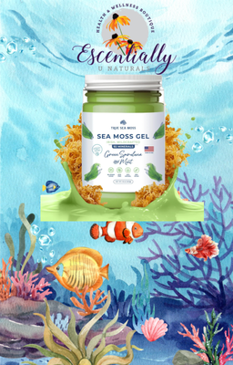 Green Spirulina &amp; Mint True  Sea Moss Gel, Irish, Wildcrafted, 16oz