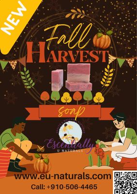 Escentially U Naturals Fall Harvest, Natural Handmade Soap, 4.5oz