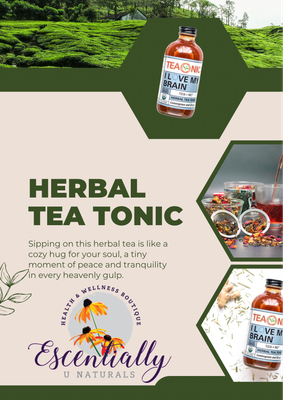 Teaonic I Love My Brain Herbal Tea Tonic, Lemongrass +Ginger, 8 oz (240ml) Brilliant Mind
