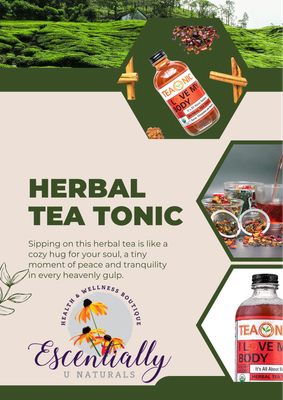 Teaonic I Love My Body Herbal Tea Tonic, Cacao+Cinnamon+Vanilla, 8 oz (240ml) Healthy Weight