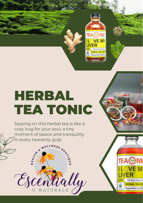 Teaonic I Love My Liver Herbal Tea Tonic, Peppermint+Ginger, 8 oz (240ml) Detox