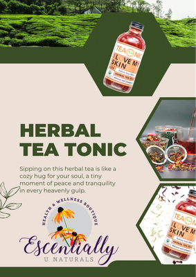 Teaonic I Love My Skin Herbal Tea Tonic, Hibiscus and Lemongrass 8 oz (240ml) Glow