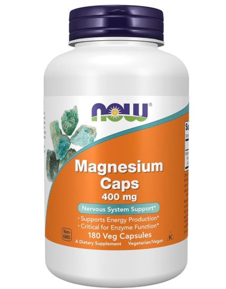 Now Foods Magnesium, Veg Caps, 180 Ct