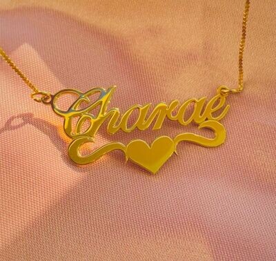 Name With Heart Necklace