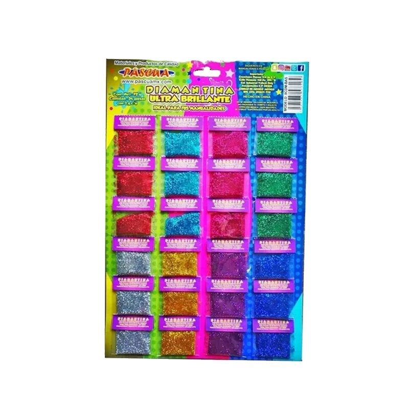 8CDM-BAS CARTON C/DIAMANTINA 3 GR/BL