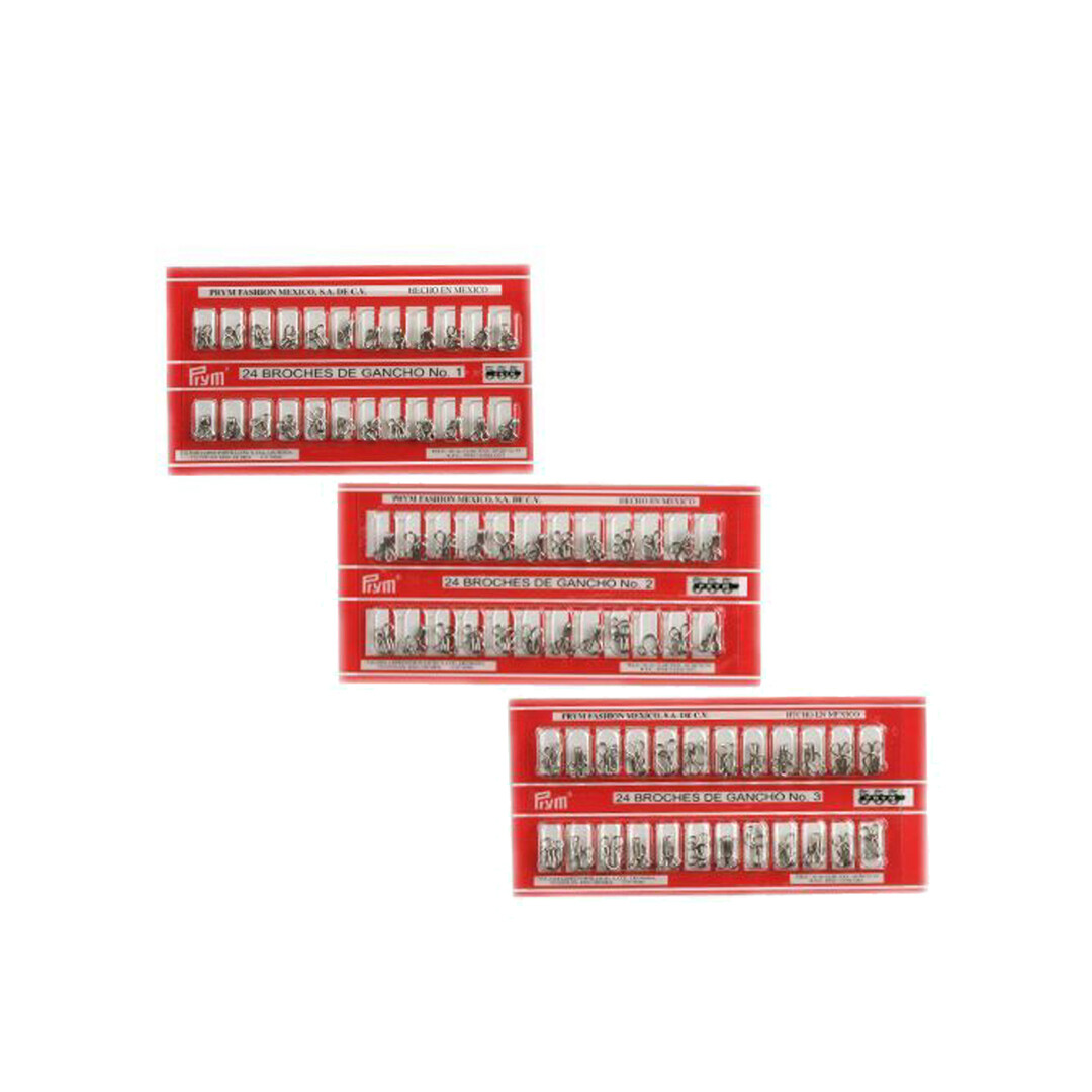 BROCHE DE GANCHO  PRYM  #1, 2 Y 3   C/24