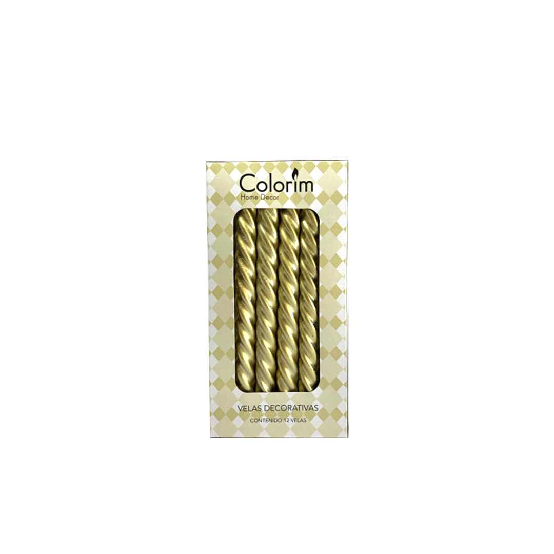 VELA ESPIRAL ORO C/12