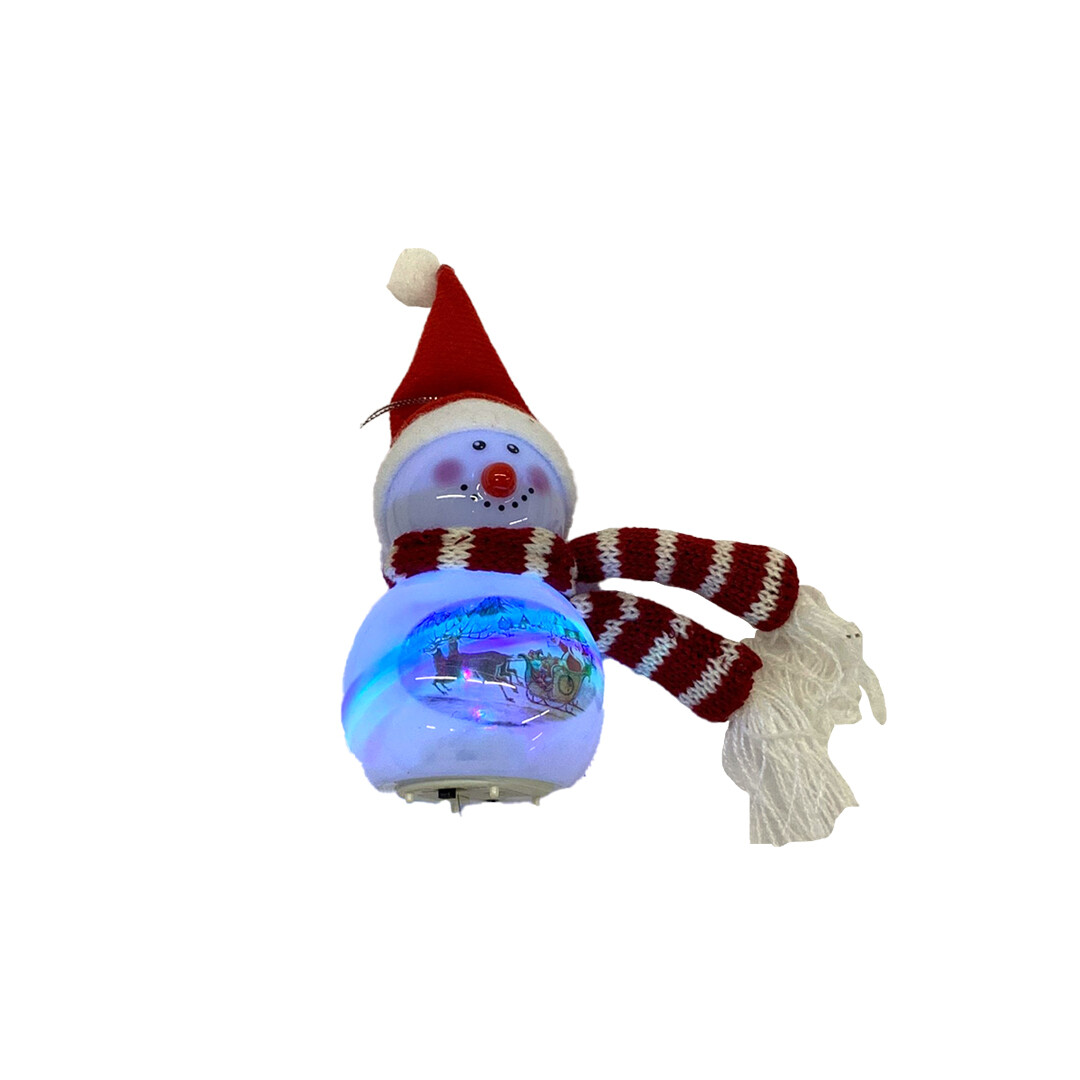 1020-7 MUÑECO DE NIEVE C/GORRO TRINEO C/LUZ PZ